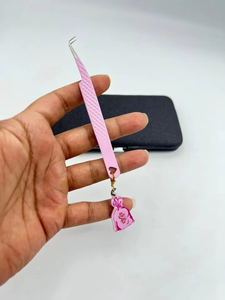 Pince à épiler professionnelle de haute qualité en acier inoxydable classique pour extensions de cils, anti-magnétique, pointe lisse - Product Image 4