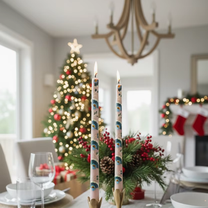 Velas Cónicas de Cera Hechas a Mano con Diseño Floral Pastel, Elegantes para Decoración de Mesa y Hogar (Juego de 2) para San Valentín, Navidad, Pascua - Product Image 3