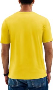 T-shirt à manches courtes et col rond 100% coton de haute qualité pour hommes, t-shirts élastiques ajustés doux, motif formel frais - Product Image 4