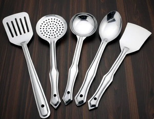 Ensemble de cuillères de cuisine en acier inoxydable, design antiadhésif, ustensiles de cuisine, compatibles lave-vaisselle, à prix avantageux - Product Image 2