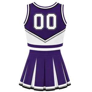Ensemble d'uniforme de cheerleading violet : Crop top et jupe plissée pour compétition de danse d'équipe, tenue de performance sportive - Product Image 2