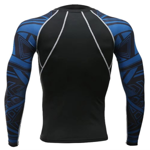Factory Wholesale <b>Compression</b> <b>Men's</b> Long Sleeve Breathable Rash Guard Custom Quick Drying Sport Top - Product Image 4