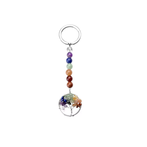 Llavero de cristal de alta calidad con siete chakras, llavero de piedras naturales, regalos para mujeres, venta al por mayor. - Product Image 1