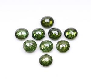 OM GEMS Diamant naturel de 3,0 mm, taille rose, couleur vert clair fantaisie, amélioré, certifié pour la fabrication de bijoux (Gujarat) - Product Image 5