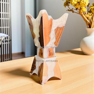 Quemador Bakhoor de madera de pino de resina epoxi ecológico hecho a mano de artesanos reales | Soporte de incienso de lujo | Ramadán moderno de Mabkhara - Product Image 1