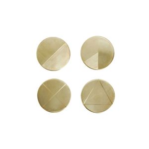 Luxury Solid Brass Metal Coasters Circular Ribbed Drink Mat Non-Slip Decorative Cup <b>Pad</b> for Bar <b>Coffee</b> Table & Home Hotel Decor - Product Image 5