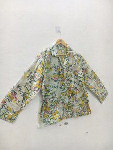 Chemise de pyjama pour femme à manches longues, motif animalier, luxueuse, écologique, à boutons, en soie/coton, col rabattu, été - Product Image 2