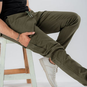 Pantalon cargo multi-poches pour homme, coupe droite, couleur unie, personnalisé, en coton écologique, imperméable, pour le sport et le fitness - Product Image 4