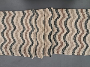 Hot Sale Premium Chevron Zig-Zag Crochet Knit <b>Fabric</b> by the Yard - Black, Deep Brown, Heather Grey, and Cream Material - Product Image 3