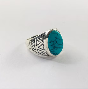 Designer 925 Silver <b>Ring</b> With <b>Turquoise</b> Gemstone Handmade Collection Jewelry Comfortable For Daily & Any Occasion Wear - Product Image 4