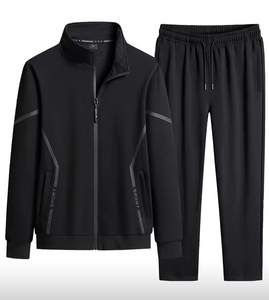 Chándal Informal de Alta Calidad, Ligero y Transpirable, de Spandex/Poliéster, para Hombre, con Cuello Alto y Manga Larga - Product Image 1