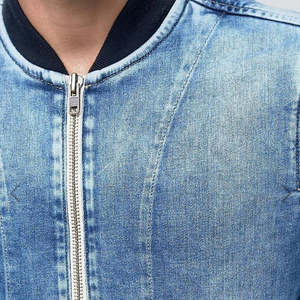 Eco-Friendly Men Canvas Denim Bomber Jacket Stand Collar <b>Covered</b> <b>Button</b> Spring Windproof Coat Cartoon Pattern - Product Image 4