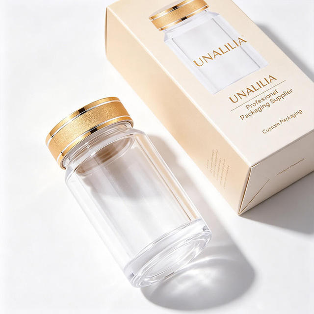 Refillable Transparent Screw Cap Luxury Acrylic Bottles Unalilia GZSF-01 Custom Color Silk Screen Printed Medicine Capsule Pill