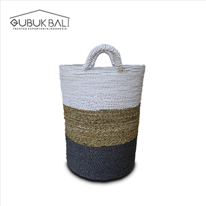 Juego de 3 Cestas de Almacenamiento Multifuncionales de Mimbre - Product Image 3