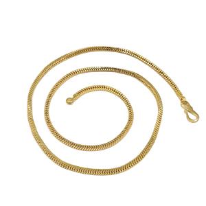 Collar de Cadena de Eslabones de Serpiente Chapado en Oro Micro de 14K, 18K, 24K al por Mayor, Diseño Moderno y Elegante para Mujer - Product Image 1