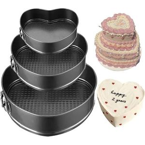 Set di 3 Teglie a Cerniera (4 e 9 Pollici) Antiaderenti in Acciaio al Carbonio, a Prova di Perdite, con Fondo Rimovibile per Cheesecake e Altri Dolci - Product Image 6