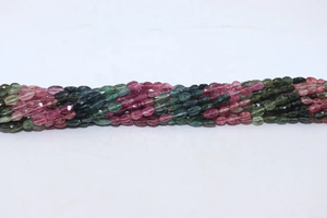 Perles ovales facettées en tourmaline véritable, 5-7 mm, 14 brins, vente en gros pour la création de bijoux - Product Image 4
