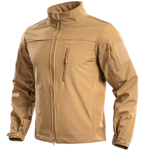 Unisex Tactical Softshell Bomber <b>Jacket</b> <b>Fleece</b> <b>Lined</b> Waterproof Windproof Hooded Full Zip Winter Outdoor Coat for Hiking Pockets - Product Image 4