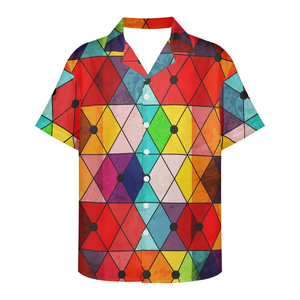 Chemise d'été pour homme en polyester/coton respirant, imprimé floral, manches courtes, style hawaïen, vêtements de plage d'été - Product Image 4