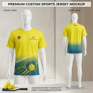 เสื้อปิ๊กเกิลบอลเวียดนามแอร์ไลน์พิมพ์ลายระบายความชื้นได้ดี ชุดกีฬาโพลีเอสเตอร์แขนสั้นสำหรับทั้งชายและหญิง - Product Image 5