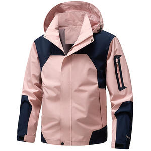 Veste d'extérieur à capuche zippée pour homme, personnalisable avec logo, résistante à l'eau, coupe-vent, respirante, doublée polaire, idéale pour le ski en montagne - Product Image 2