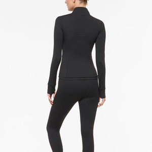 Wholesale Lightweight Plus Size <b>Yoga</b> <b>Jacket</b> Breathable Skinny Fit Active Running Training Gym Wear for Women - Product Image 3