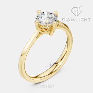 Bague de fiançailles en or blanc 14 carats avec diamant de laboratoire taille ronde, solitaire à 4 griffes, bague de mariage, bijoux fins, certifiée IGI - Product Image 5