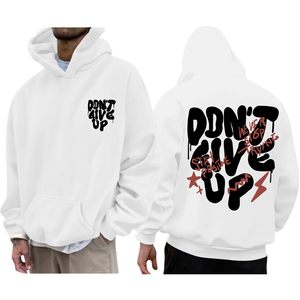 Sudadera con Capucha Personalizada con Estampado Gráfico, Sudadera Oversize para Hombre, Blanca, de Algodón, Estilo Casual Urbano, con Estampado de Goteo y Bolsillo - Product Image 1