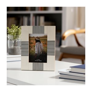 Premium White and <b>Black</b> Resin Inlay Picture <b>Frame</b> Durable MDF Base Handcrafted <b>Photo</b> Display <b>Frame</b> for Modern Home and Hotel - Product Image 4