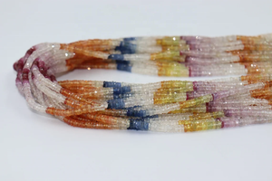 ลูกปัดรูปทรงยางรถยนต์/ล้อรถ หลายเหลี่ยม แซฟไฟร์ AAA ขนาด 3.5 มม. ความยาว 16 นิ้ว ทำจากหินธรรมชาติ สำหรับทำเครื่องประดับ - Product Image 3