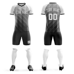 Ensembles d'uniformes de football personnalisés légers 100 % polyester imprimés par transfert thermique, séchage rapide, imperméables et extensibles pour l'été - Product Image 5