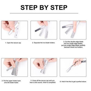 มีดโกนสแตนเลสคุณภาพสูงสำหรับผู้ชาย พร้อมใบมีดสองคม 10 ใบ - Product Image 6