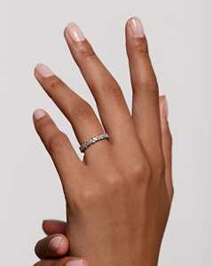 Anillo Apilable de Diamantes de Eternidad Completa, 3.4mm, Corte Marquesa, Cultivado en Laboratorio, Minimalista, para Boda, Oro Sólido de 10K, 14K, 18K, Certificado IGI - Product Image 2