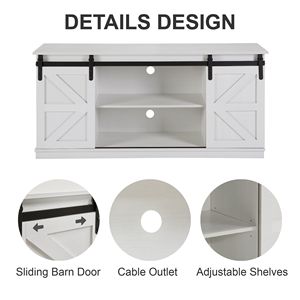 Mobile TV in Stile Rustico da 58 Pollici con Ante Scorrevoli a Porta Scorrevole per Televisori fino a 65 Pollici - Product Image 5