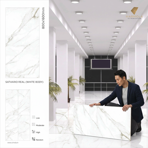 Carreaux de sol et de mur en porcelaine émaillée polie Roman Silver 800x1600mm, design grand format premium - Product Image 2