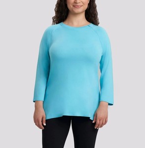 Chemisier pour femmes à épaules dénudées, ouvert sur les côtés, dos ouvert à boutons-pression, manches 3/4, logo brodé, vêtement adaptatif, chemises de rééducation toutes saisons - Product Image 4