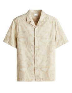 Camisas de resort de manga corta con estampado de tejido de algodón 100% de marca personalizada de ajuste Regular para hombre de alta tendencia - Product Image 1