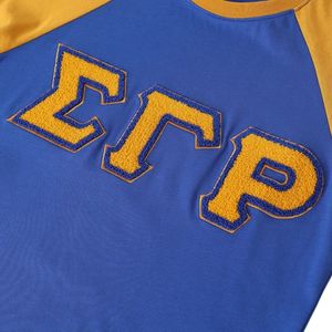 Chemise Raglan en Chenille Sigma Gamma Rho Bleu Or SGRho Premium avec Lettres Grecques – T-shirt Unisexe pour Femme - Product Image 3