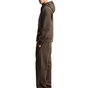 Men's Hooded Pullover Fleece Sweatshirt 100% Cotton Eco-Friendly Quick Dry Solid Color Casual Regular Fit Winter Wear - Product Image 5
