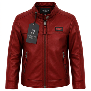 Premium kids leather jacket offering cozy warmth flexible comfort timeless style and lasting quality for every season - Product Image 1