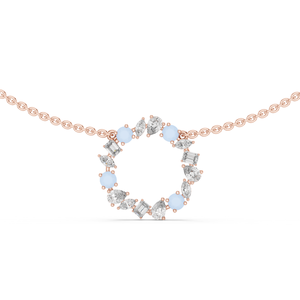 Collar con Colgante Circular de Diamantes de Corte Mixto de Lujo, en Oro Rosa de 18K, con Diamantes Cultivados en Laboratorio - Product Image 1