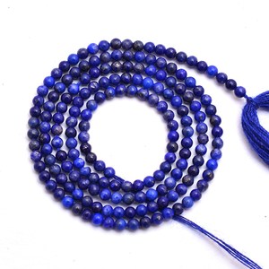 Perles rondes lisses en Lapis Lazuli AAA+ de 2 mm, Lapis Lazuli bleu foncé naturel, pierres semi-précieuses, perles en vrac pour la fabrication de bijoux - Product Image 1