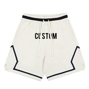 Men's Black Sport Shorts With White Geometric Stripe Drawstring Waist Breathable <b>Mesh</b> Fabric Front Logo Print - Product Image 2