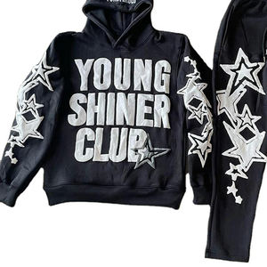 Survêtement personnalisé pour homme à séchage rapide, coupe oversize et carrée, imprimé en relief, avec capuche, fabriqué au Pakistan - Product Image 6