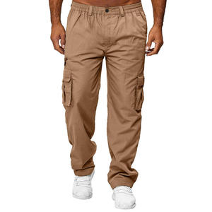 Pantalon cargo pour homme 100% coton - Imperméable et respirant, taille élastique, style décontracté pour les mécaniciens d'atelier - Product Image 2