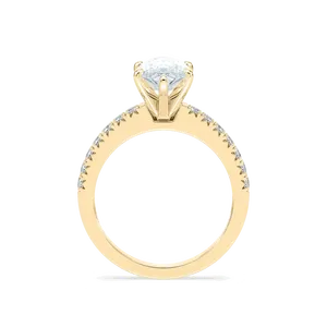 Large marquise diamond engagement <b>ring</b> with half band round diamonds crafted in rose gold white gold yellow gold elegant <b>fine</b> - Product Image 6