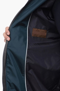 Blouson bomber coupe-vent à capuche pour homme, color block, fermeture éclair en nylon, style décontracté pour l'automne - Product Image 5