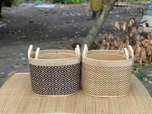 Panier de rangement en bambou tressé en forme d'animal créatif avec couvercle, design mignon dinosaure cheval, organisateur de jouets pour enfants, décoration artisanale pour la maison - Product Image 3