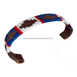 Diseñador hecho a mano de cuero genuino encerado bordado Polo Horse Brow Band en muchos colores y tamaños personalizados a precio barato - Product Image 6