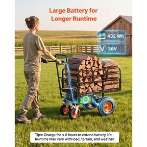 Carrito Eléctrico Utilitario con Batería de 36V 432Wh, Motor de 500W, Capacidad de Carga de 660 Libras, Resistente, con Freno - Product Image 4